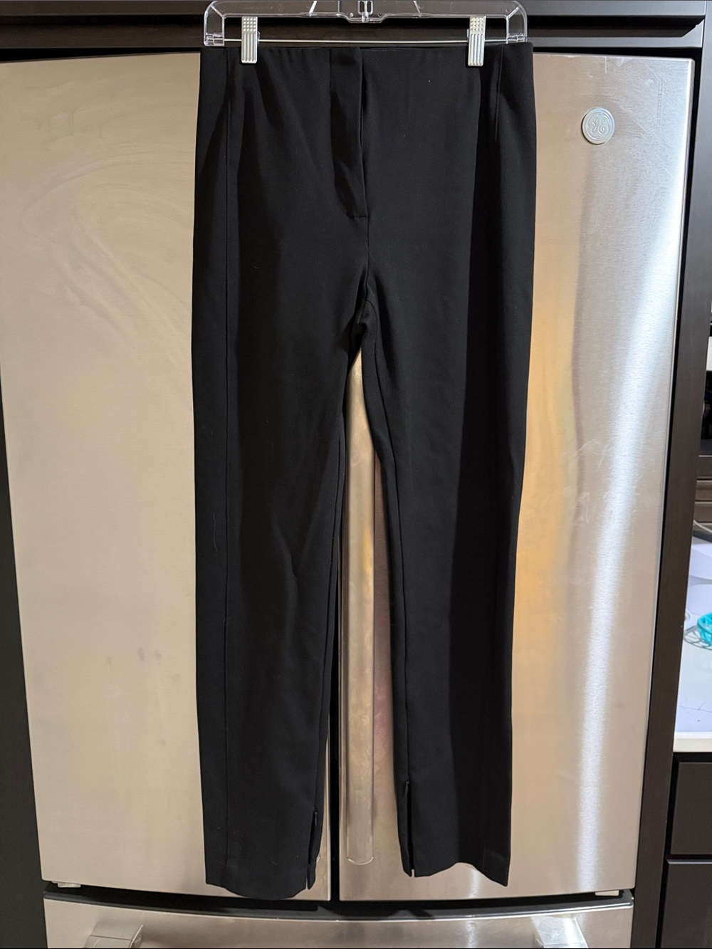 Black Stretch Straight-Leg Pants